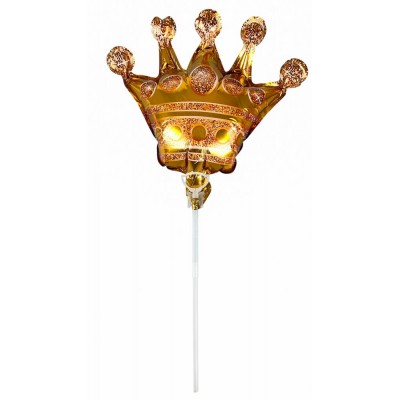 Шарик надувной фольгированный mini Myler, Корона + палка пластиковая 30см (BP10836/MN015) Шарик надувной фольгированный mini Myler, Корона + палка пластиковая 30см (BP10836/MN015)