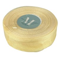 Лента с органзы кремовая 2,5 см х  50 ярдов Бежевый Marill (D02025-1002)