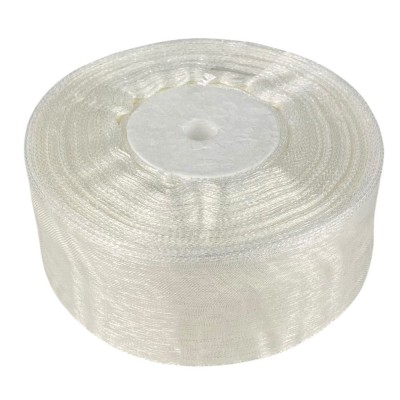 Лента с органзы  белая 4,0 см х  50 ярдов Белый Marill (D02040-1001)