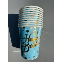 Картонные стаканы (10 шт) Happy birthday