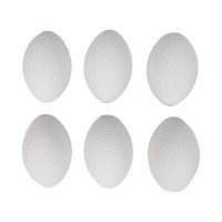 Набор яиц бархат 6,5см макарун белый, 6шт