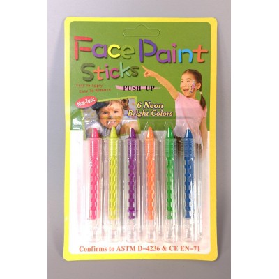 Краска-карандаш для грима, с держатетелем, 6 цветов