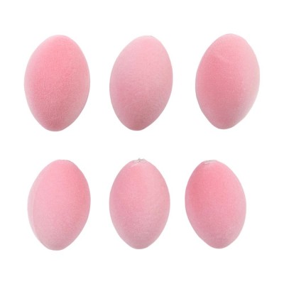 Набор яиц бархат 6,5см макарун розовый, 6шт