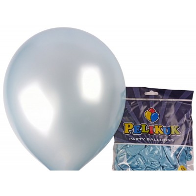 Шарики круглые Pelikuk 13' (33 см) перламутр морская волна, 50шт/уп