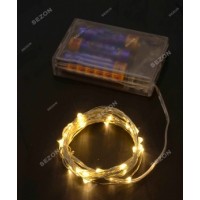 Роса на батарейках  50 LED, 5м, белый теплый  (100)