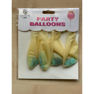 Шарики 10' (26см) конфетти- голубые, 5шт/уп,