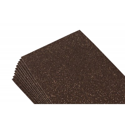 Фоамиран 1,8мм коричневый с глиттером -10листов- самоклейка, 8680