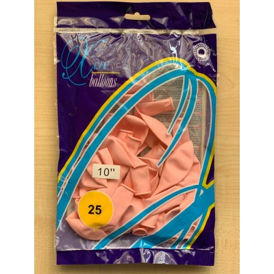 Шарики Balloons 10' (26 см), пастель персик , 25шт/уп,