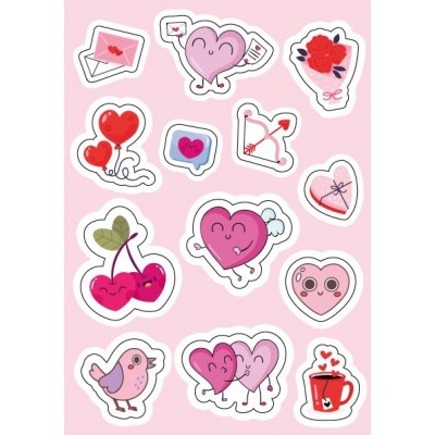 Наклейка ко Дню влюбленных А5  Наклейка ко Дню влюбленных А5
