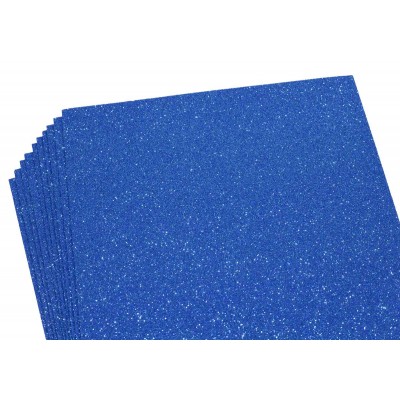 Фоамиран 1,7мм синий с глиттером  - 10листов, 17GLA4-024