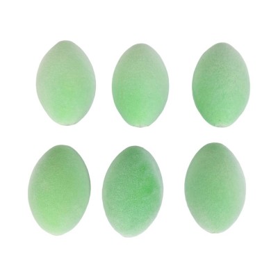 Набор яиц бархат 6,5см макарун зеленый, 6шт