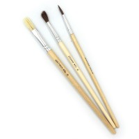 Набор кистей 3 шт (белка N3 круглая, пони N4 круглая, щетина N6 плоская)