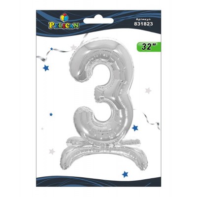Цифра фольгированная на подставке Pelican 