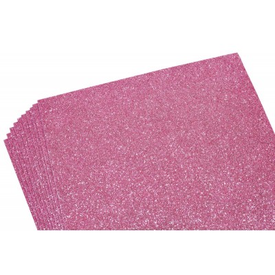 Фоамиран 1,7мм розовый с глиттером  - 10листов, 17GLA4-034