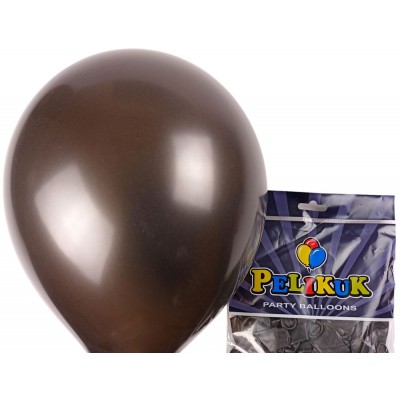 Шарики круглые Pelikuk 13' (33 см) перламутр черный, 50шт/уп