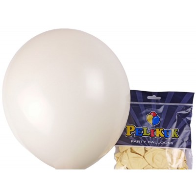 Шарики круглые Pelikuk 13' (33 см) пастель кремовый, 50шт/уп
