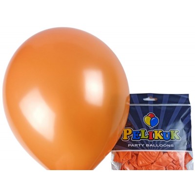 Шарики круглые Pelikuk 13' (33 см) перламутр ярко-оранжевый, 50шт/уп