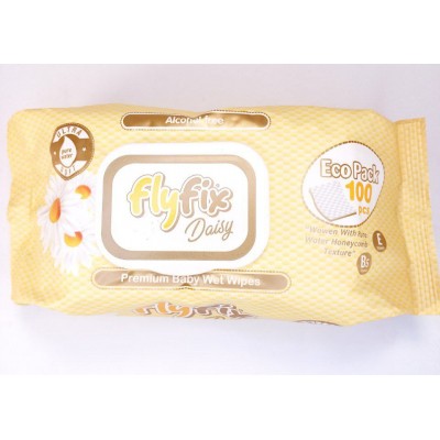 Салфетки влажные  Fly Fix с клапаном, 100 шт (3 вида)