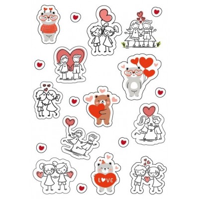 Наклейка ко Дню влюбленных А5  Наклейка ко Дню влюбленных А5