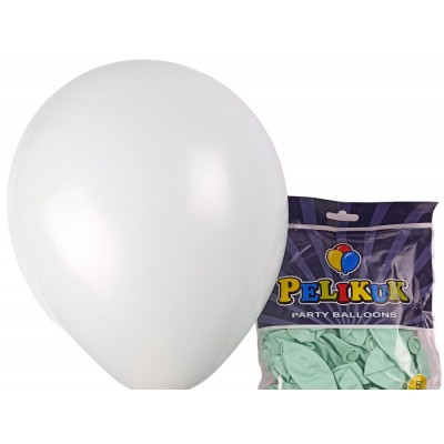 Шарики круглые Pelikuk 13' (33 см) пастель бирюзовий, 50шт/уп