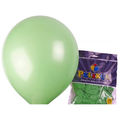 Шарики круглые Pelikuk 13' (33 см) пастель зеленый, 50шт/уп