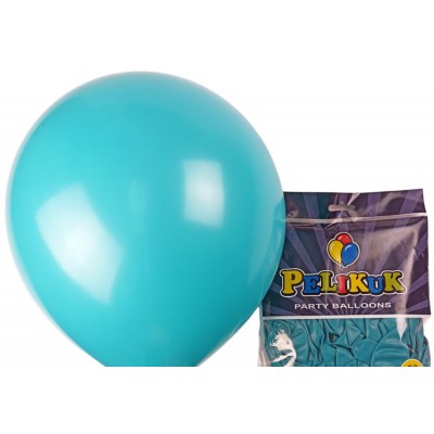 Шарики круглые Pelikuk 13' (33 см) пастель бирюзовий, 50шт/уп