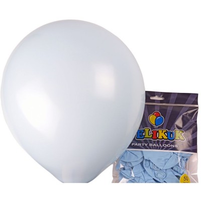 Шарики круглые Pelikuk 13' (33 см) пастель светло-голубой, 50шт/уп