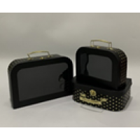 Подарочная коробка чемодан - черная, в наборе - 3 шт., W3290