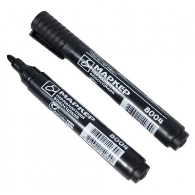 Маркер  перманентный черный, круглый наконечник