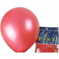 Шарики круглые Pelikuk 13' (33 см) перламутр красный, 50шт/уп
