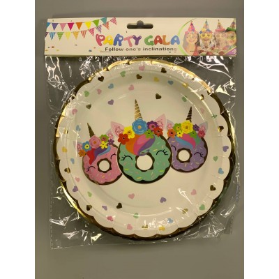 Картонные тарелки (6 шт) Единорог