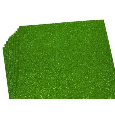 Фоамиран 1,7мм ярко-зеленый с глиттером  - 10листов, 17GLA4-011