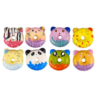 Игрушка сквиш Донаты с ушками, 9см, 12шт/уп