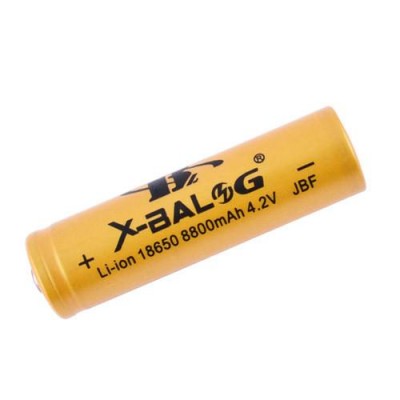 Аккумулятор 18650, X-Balog, 8800mAh, золотой