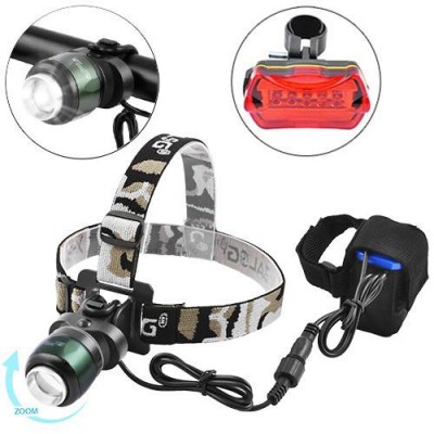 Фонарь налобный Police B03A/B06B-T6, STOP-5LED, ЗУ 220V, усиленный 4х18650, 2хААА, zoom, велокрепление, Box
