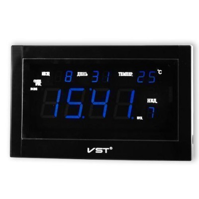 Часы сетевые VST-771 Т-5 синие, пульт ДУ