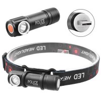 Фонарь налобный Police 2155-XPE, Li-Ion аккум., магнит, ЗУ USB