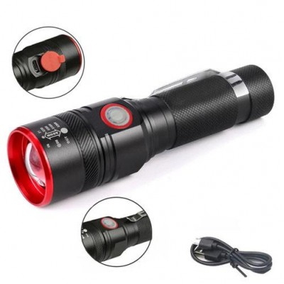 Фонарь BL-736A-T6, 1х18650, зажим, zoom, ЗУ microUSB, Box