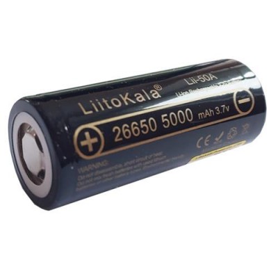 Аккумулятор высокотоковый 26650, LiitoKala Lii-50A, 5000mAh, ОРИГИНАЛ