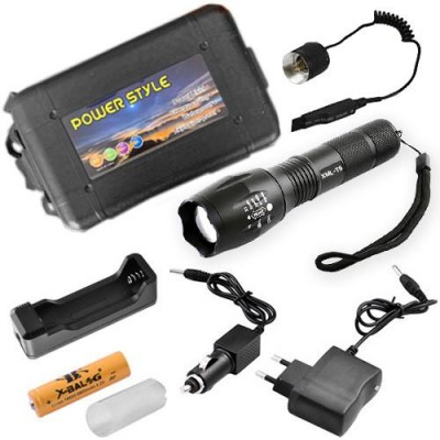 Фонарь Police Q1831-T6, под ружье, вынос.кнопка, 1x18650/3xAAA, zoom, ЗУ 220V/12V, Box