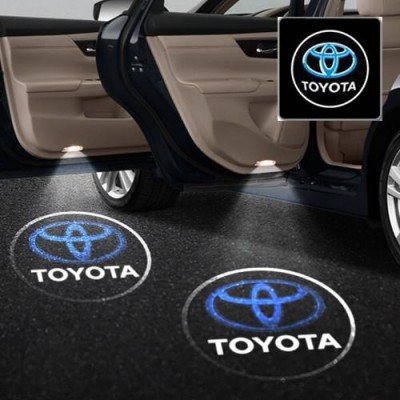 Лазерная дверная подсветка/проекция в дверь автомобиля Toyota 002 white-blue