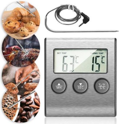 Термометр кухонный TP-700 с выносным щупом + таймер, для мяса, с магнитом и сигнализатором