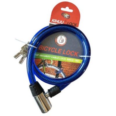 Замок велосипедный KIHUU LOCK 185, 15*80 тросовый, 2 ключа