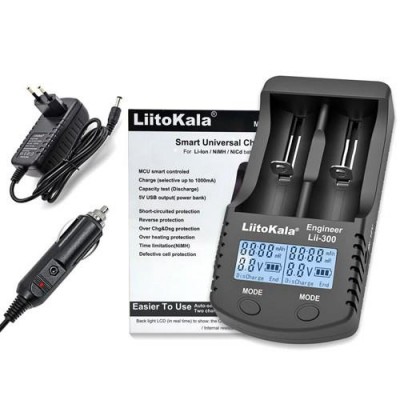 Зарядное устройство LiitoKala Lii-300, 2хAA/ AAA/ 26650/ 22650/ 18650/ 17670/ 18500/ 18350/ 17500/ 17335/