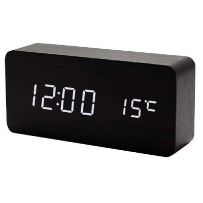 Часы сетевые VST-862-6 белые, (корпус черный) температура, USB