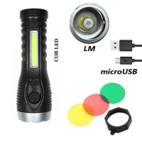 Фонарь BL-C136-LM(white+yellow+green+red)+COB, Li-Ion аккум, ЗУ microUSB