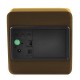 Часы сетевые VST-872-4, зеленые, (корпус коричневый) температура, USB