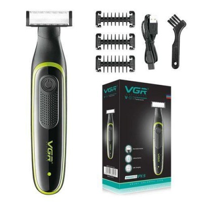 Бритва-триммер для стрижки бороды и усов VGR V-017, 3 насадки, встр. аккум., Waterproof