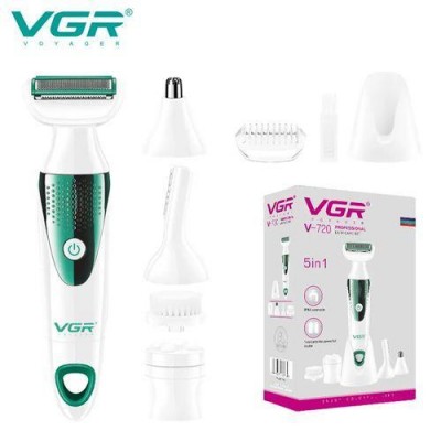 Набор VGR V-720 5 в 1 для ухода, триммер для носа, бровей, тела, устройство для чистки лица, массажер
