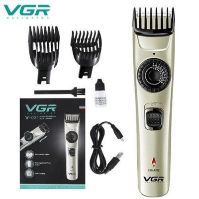 Машинка (триммер) для стрижки волос и бороды VGR V-031, Professional, 2 насадки, регулировка высоты